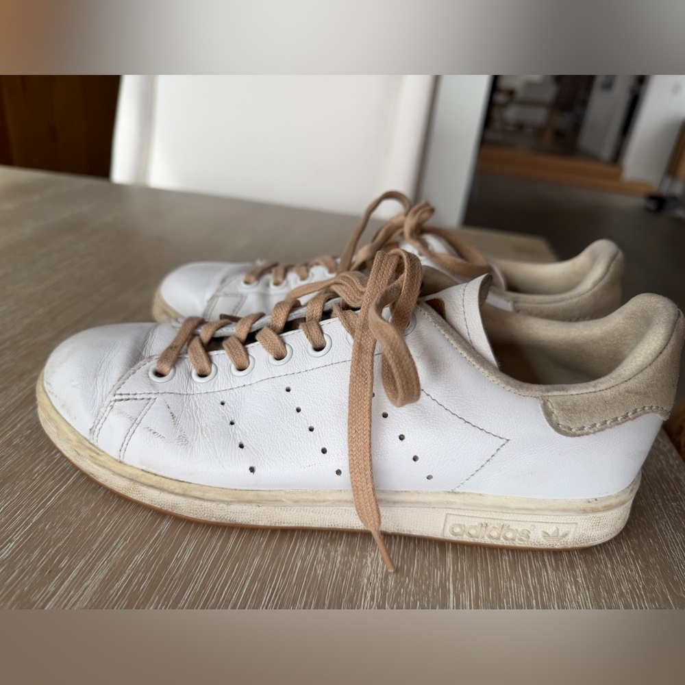 Adidas Originals Stan Smith White Leather Vachetta Sneakers Tennis Shoes M6.5/W8